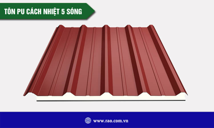 Tôn PU cách nhiệt 5 sóng
